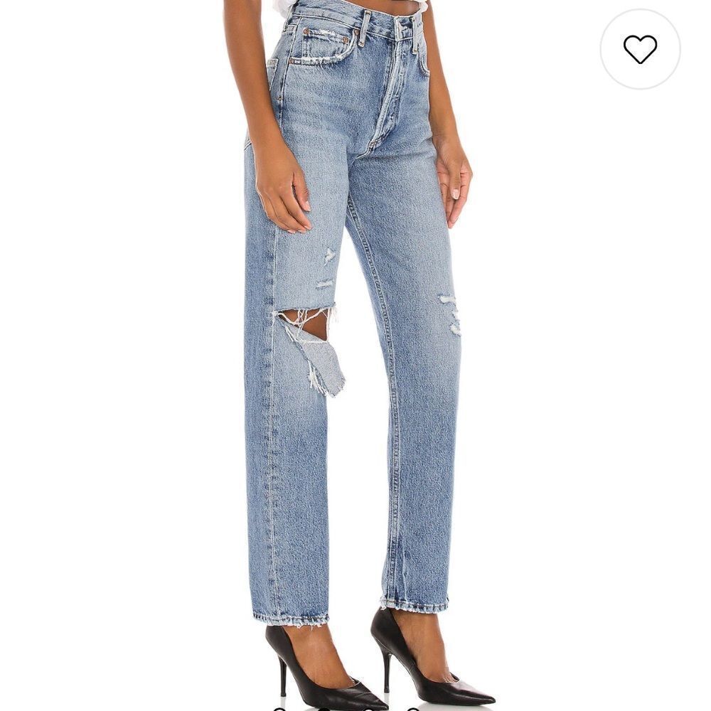 Agolde 90's Pinch Waist High Rise Straight Leg Jeans in Lineup - Picture 3 of 5